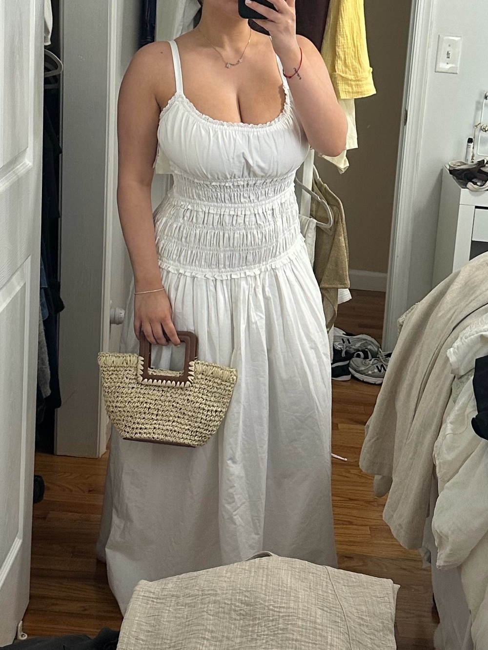 Abercrombie White drop waist maxi dress